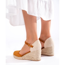 Espadrilles compensées camel Shelovet, femmes brun 3
