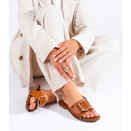 Chaussons femme marron Shelovet brun 1