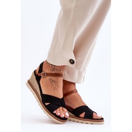 Sandales Compensées Daim Léger Noir Celine le noir 6