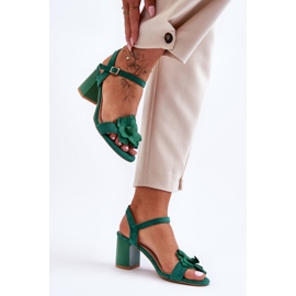 S. BARSKI Sandales Daim Avec Fleur S.Barski 04 Vert 3