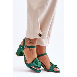 S. BARSKI Sandales Daim Avec Fleur S.Barski 04 Vert 5
