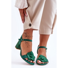 S. BARSKI Sandales Daim Avec Fleur S.Barski 04 Vert 6
