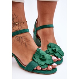 S. BARSKI Sandales Daim Avec Fleur S.Barski 04 Vert 4