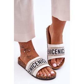 Chaussons En Liège Avec Zircon Blanc Be Nice blanche 1