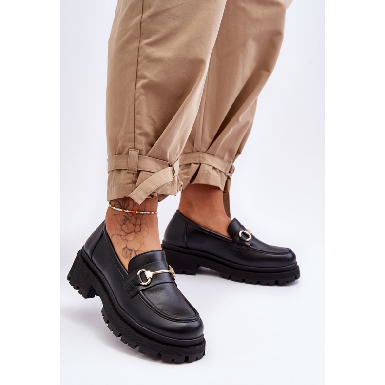 PS1 Mocassins à plateforme classiques pour femmes Black Miracle noir 1