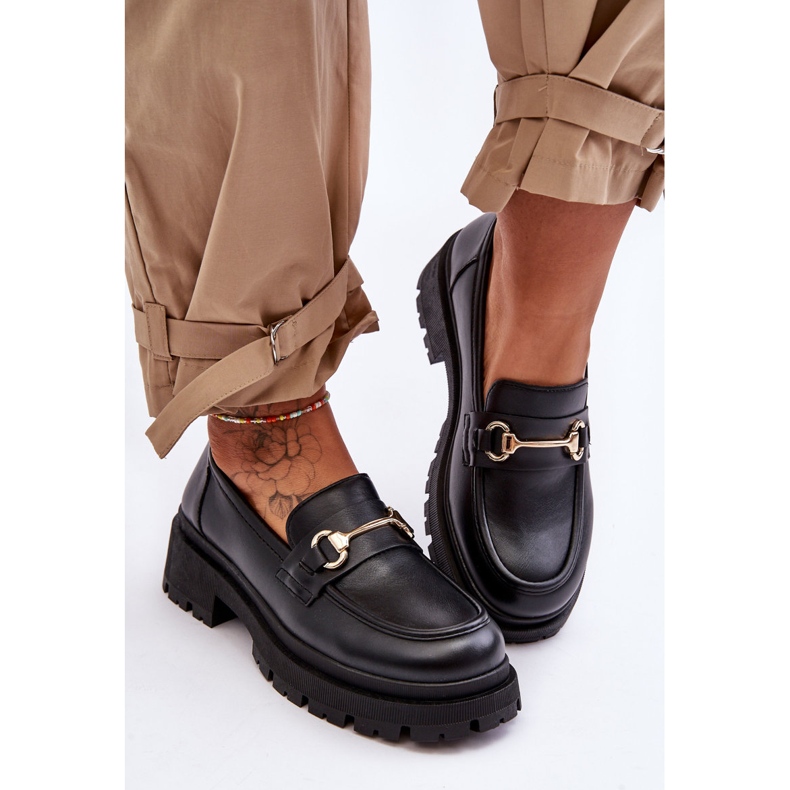 PS1 Mocassins à plateforme classiques pour femmes Black Miracle noir 2