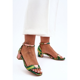 Sandales à talons hauts en satin à motifs Mélange vert Inspire Me! multicolore 6
