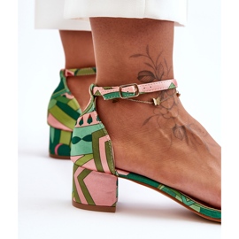 Sandales à talons hauts en satin à motifs Mélange vert Inspire Me! multicolore 5