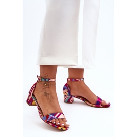 FS1 Sandales à talons hauts en satin à motifs Red Mix Inspire Me! multicolore 2