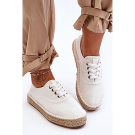 Espadrilles Big Star LL274833 Baskets à Lacets Blanc blanche 2