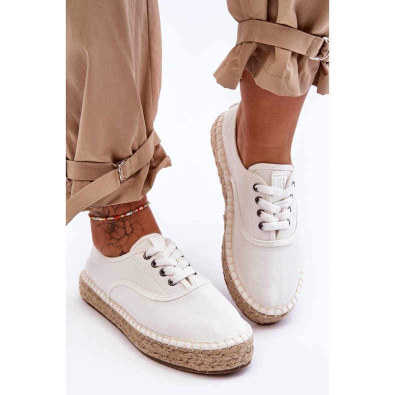 Espadrilles Big Star LL274833 Baskets à Lacets Blanc 2