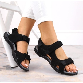 American Club W AM929A sandales de sport velcro noir 2