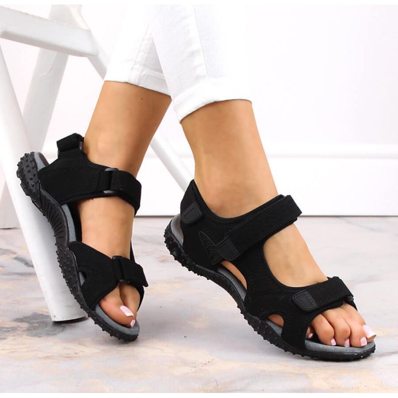 American Club W AM929A sandales de sport velcro noir 2