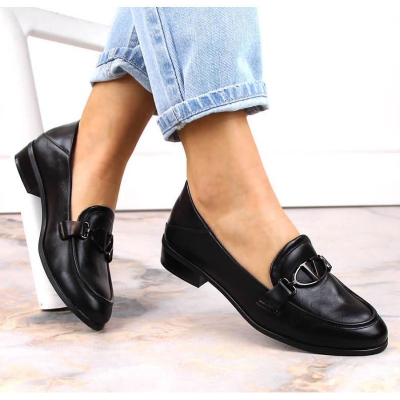 Chaussures pour femmes à talons plats noir Vinceza 10904 1