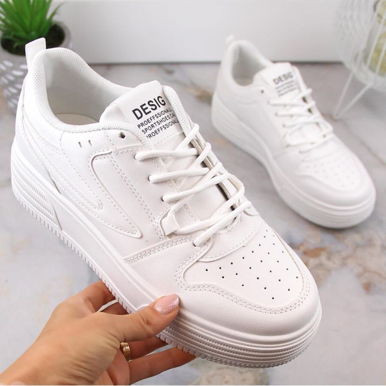 Vinceza W JAN231 chaussures de sport à plateforme blanc blanche 1