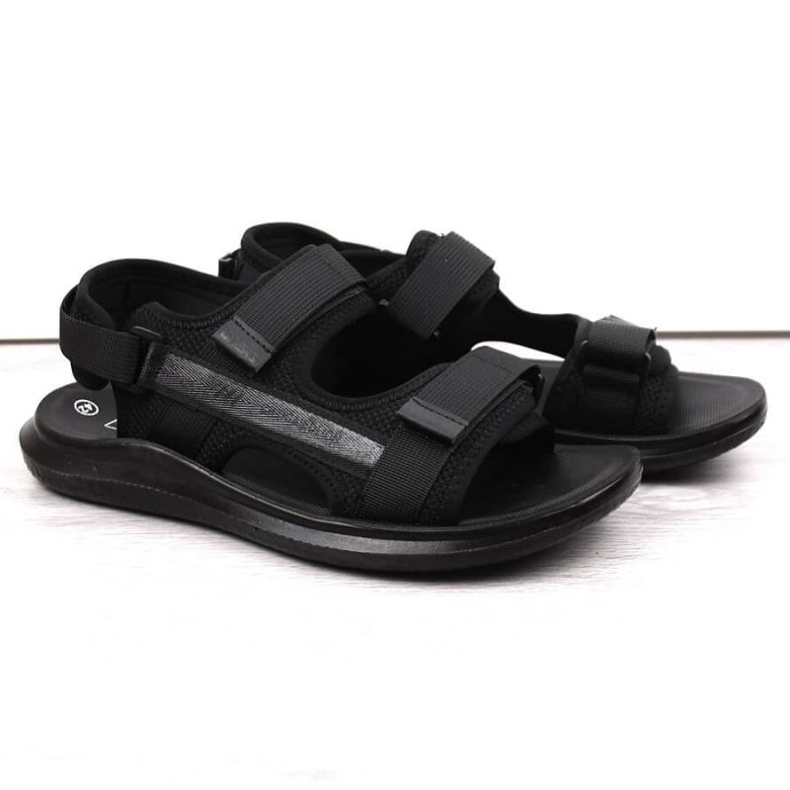 Sandales de sport velcro News M 23MN02-5801 noir le noir 1