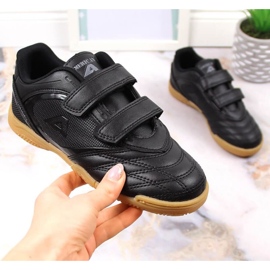 News American Club Jr. AM913 chaussures d'intérieur noires avec velcro 1