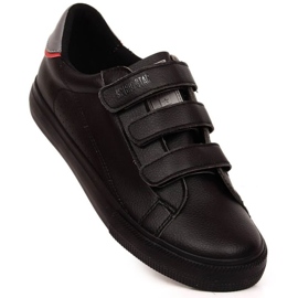 Baskets en cuir écologique avec velcro Big Star W INT1843B noir le noir 1