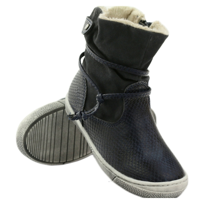 American Club Bottes d'hiver bleu marine avec fermeture éclair American 16183 3