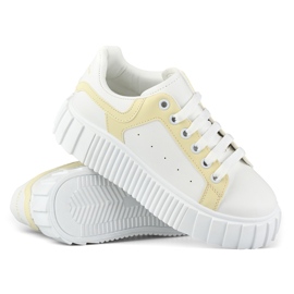 Chaussures de sport pour femme blanches à semelle épaisse 1 Chaussures de sport pour femme blanches à semelle épaisse 1