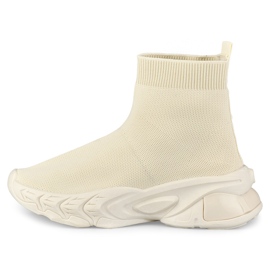 Chaussures à enfiler hautes beiges pour femmes 2