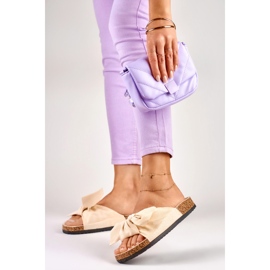 Chaussons beiges classiques avec un nœud 5