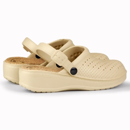 Chaussons femme confortables avec doigts recouverts beige 1
