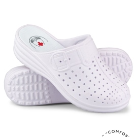 Tongs femme confortables avec doigts recouverts blanches 1