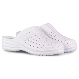 Tongs femme confortables avec doigts recouverts blanches 3