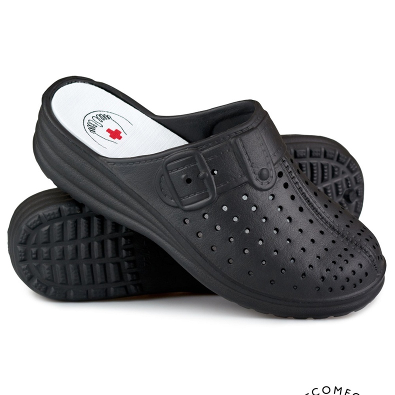 Tongs femme confortables avec doigts recouverts noir 1