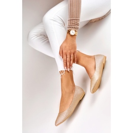 Ballerines brillantes dorées femme 1