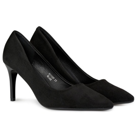 Escarpins classiques en daim noir le noir 5