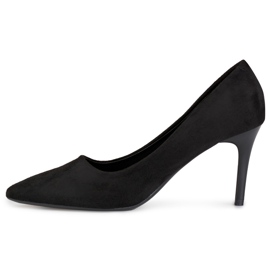 Escarpins classiques en daim noir le noir 4