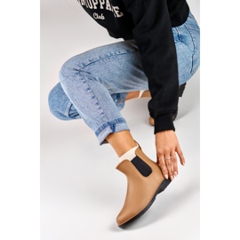 Bottes en caoutchouc beige foncé pour femmes 4