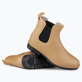 Bottes en caoutchouc beige foncé pour femmes 1