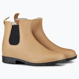 Bottes en caoutchouc beige foncé pour femmes 5