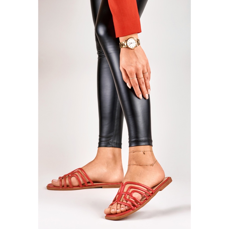 Chaussons plats femme élégants rouges 2 Chaussons plats femme élégants rouges 2