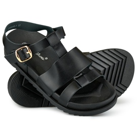 Sandales plates noires classiques pour femmes le noir 4