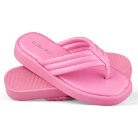 Tongs pour femmes sur la plate-forme fuchsia rose 2