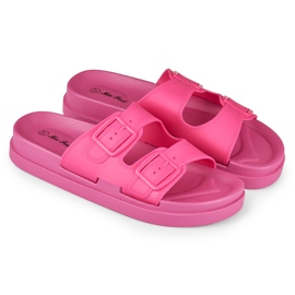 Pantoufles confortables roses en caoutchouc pour femmes 1