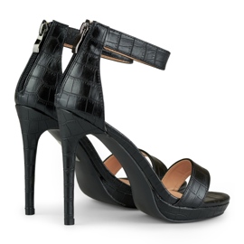 Sandales noires à talons hauts pour femmes le noir 2