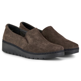 Chaussures confortables en daim marron pour femme brun 2