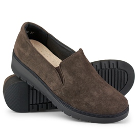 Chaussures confortables en daim marron pour femme brun 4