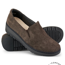 Chaussures confortables en daim marron pour femme brun 3