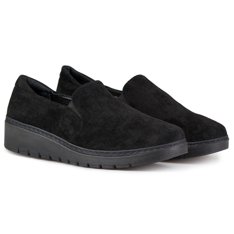 Chaussures noires en daim confortables pour femmes 1