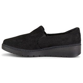 Chaussures noires en daim confortables pour femmes le noir 2