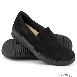 Chaussures noires en daim confortables pour femmes le noir 3
