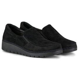 Mocassins confortables en daim noir pour femme le noir 3