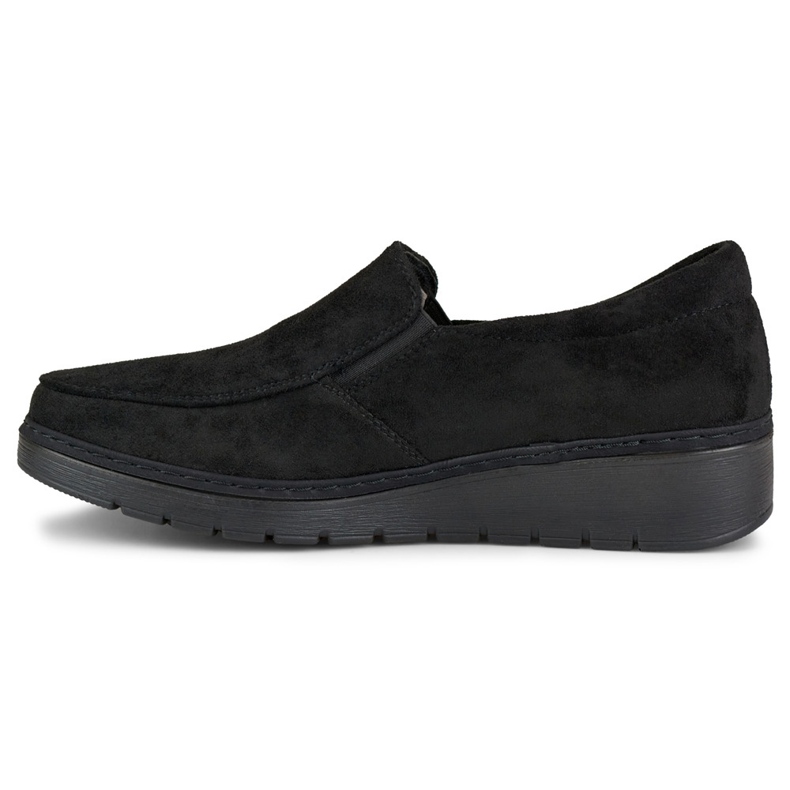 Mocassins confortables en daim noir pour femme 2
