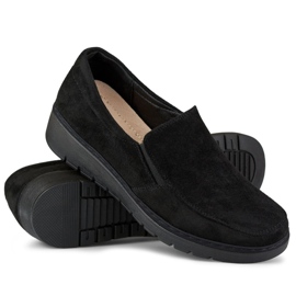 Mocassins confortables en daim noir pour femme le noir 4